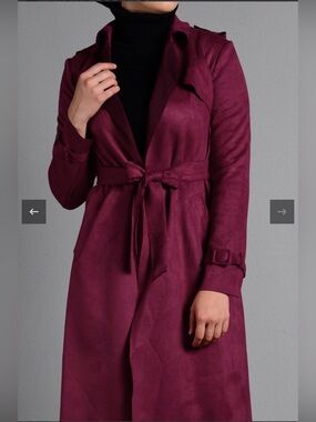 Ayriss Purple CLASSIC SUEDE TRENCH-COAT